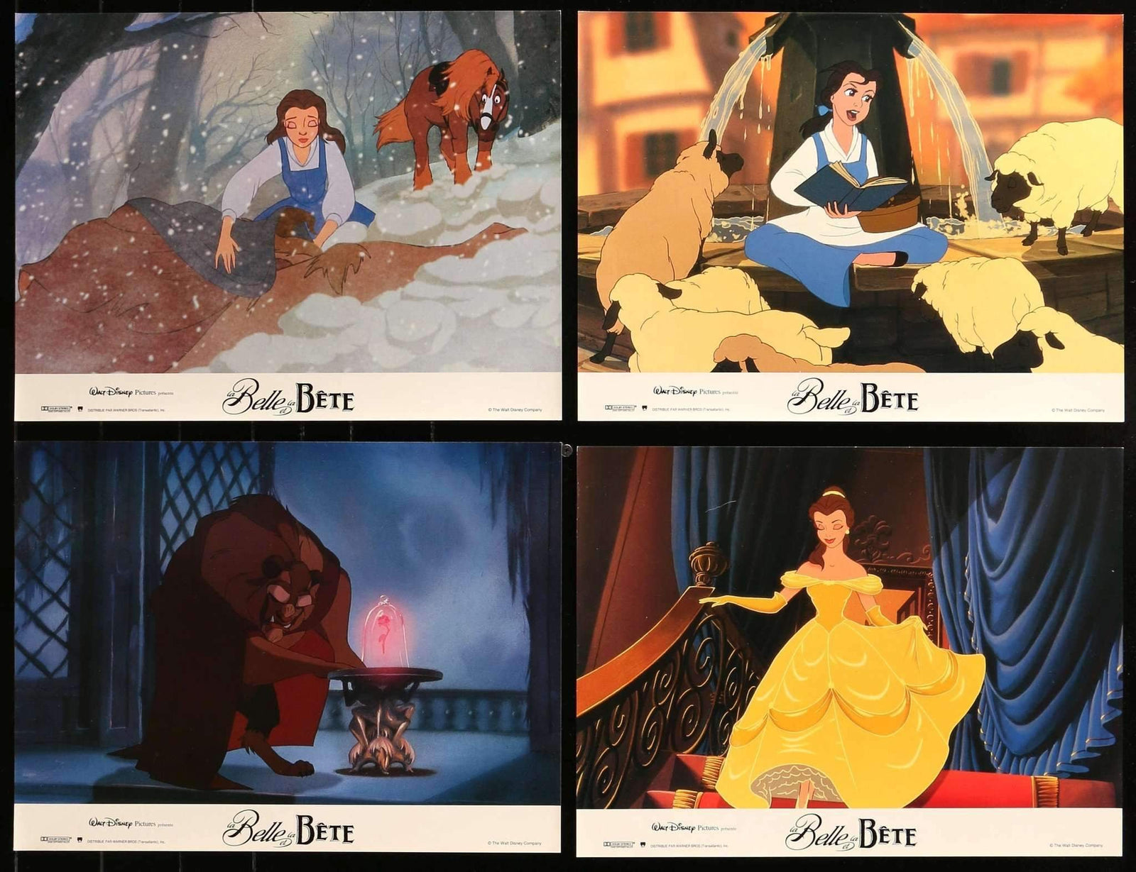 Beauty and the Beast (1991) Set of 12 French Lobby Cards - 12" x 16" original movie poster for sale at Original Film Art - Vintage Movie Posters