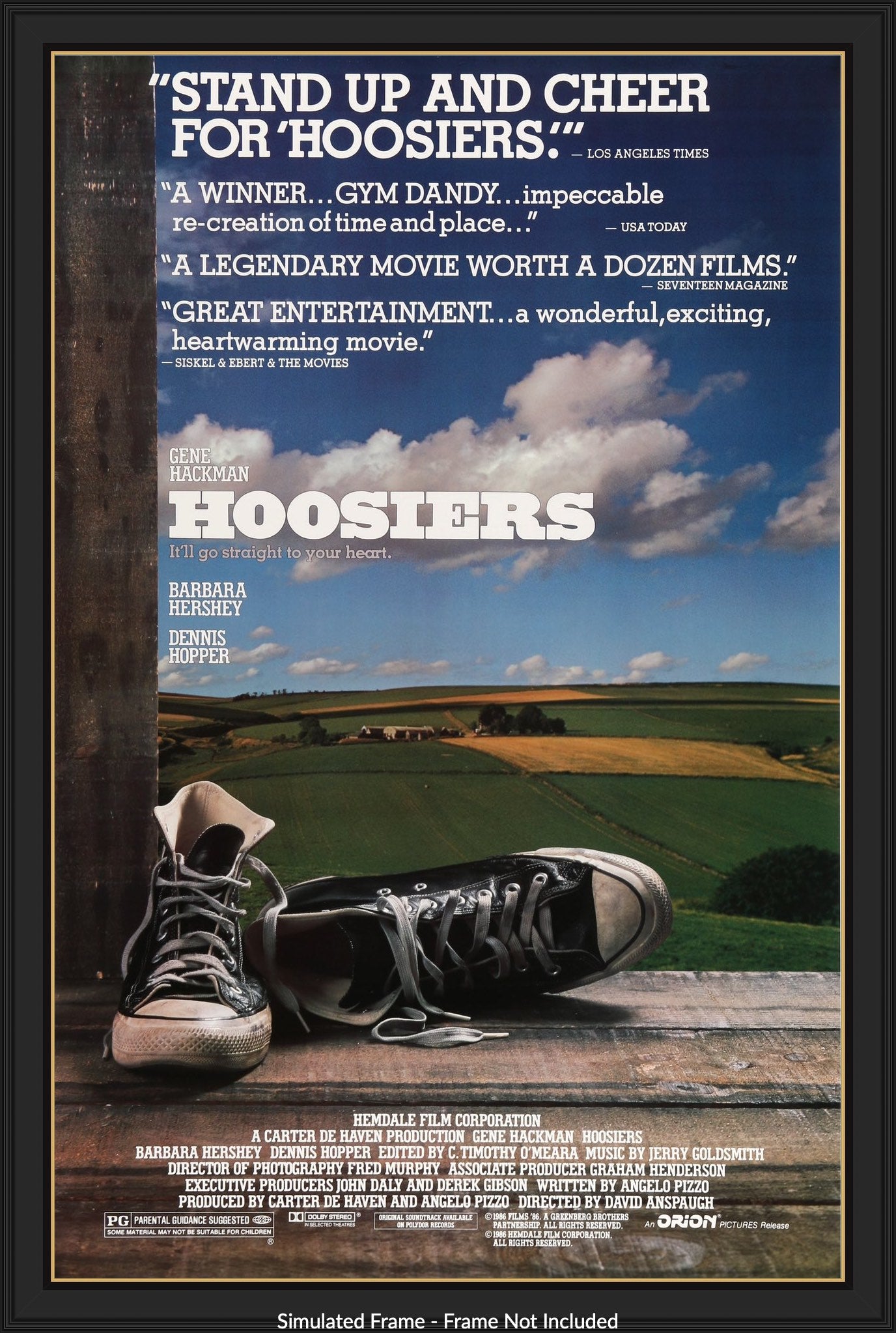 Hoosiers (1986) original movie poster for sale at Original Film Art - Vintage Movie Posters