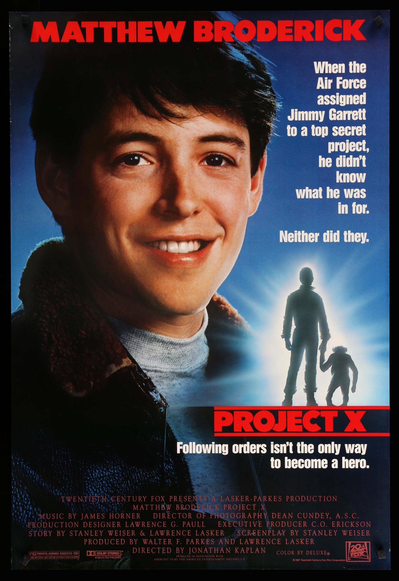 Project X (1987) original movie poster for sale at Original Film Art - Vintage Movie Posters