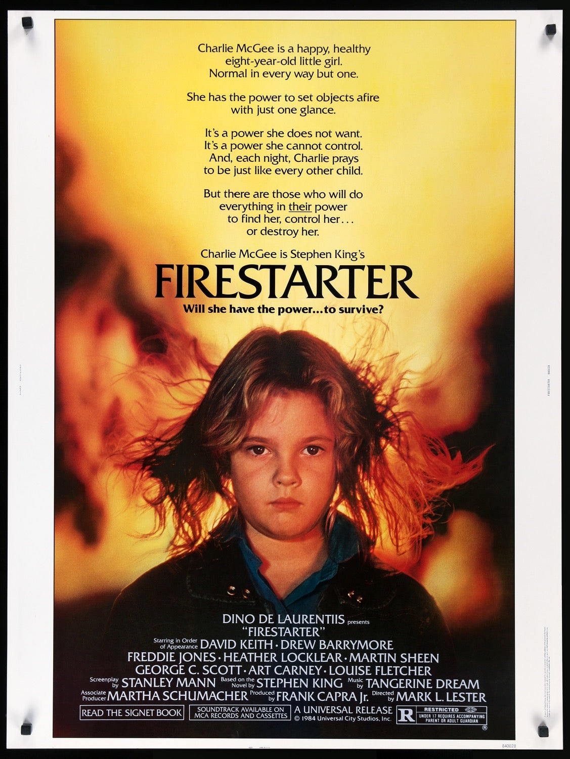 Firestarter (1984) original movie poster for sale at Original Film Art - Vintage Movie Posters