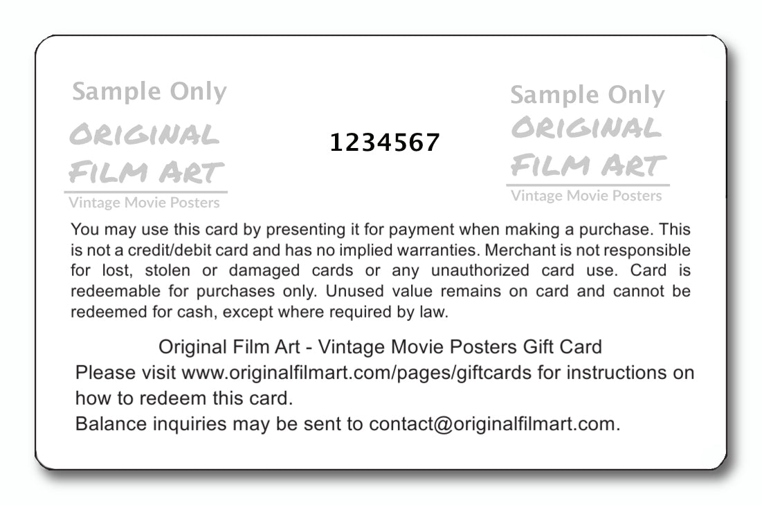 $350 Gift Card original movie poster for sale at Original Film Art - Vintage Movie Posters