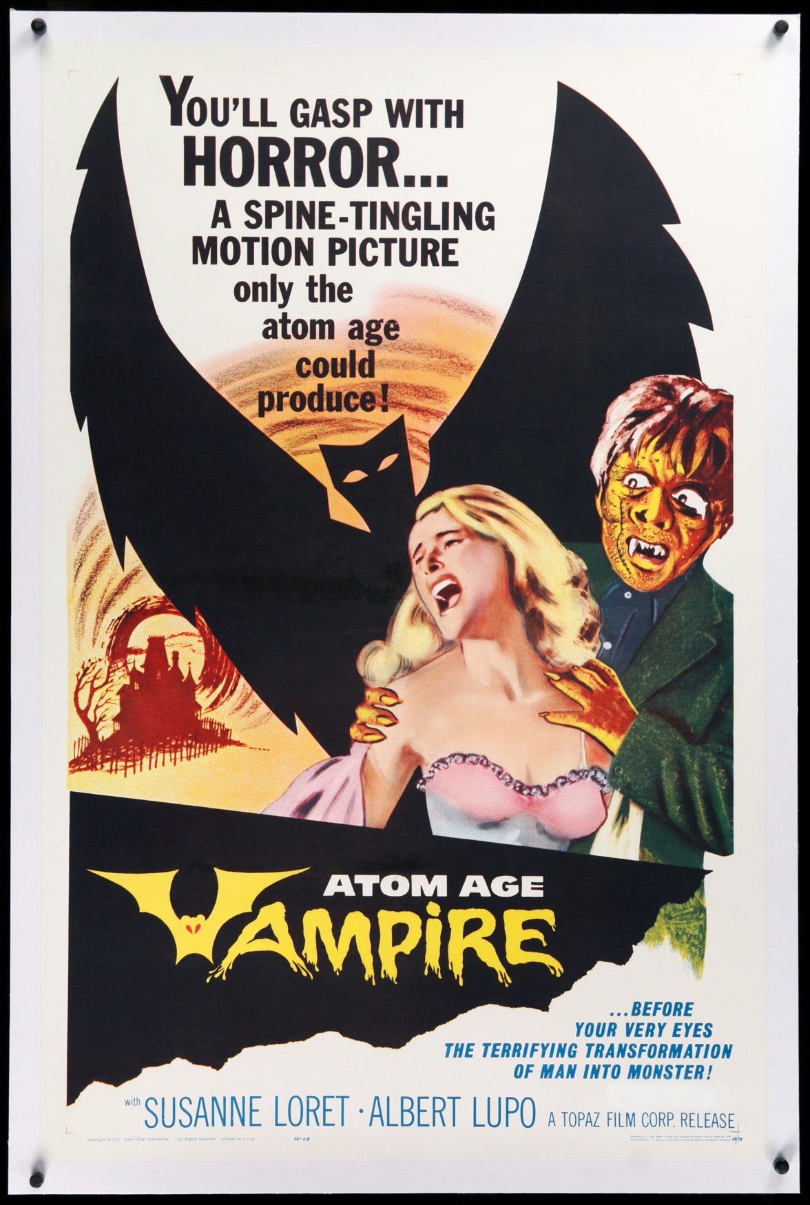 Atom Age Vampire (1960) original movie poster for sale at Original Film Art