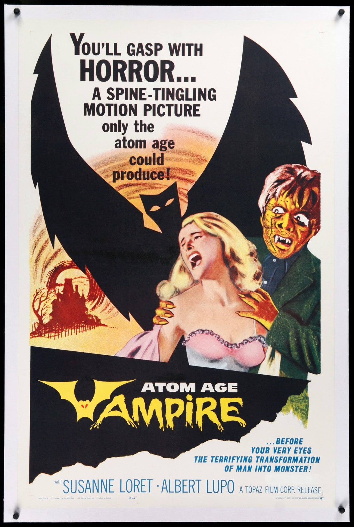 Atom Age Vampire (1960) original movie poster for sale at Original Film Art - Vintage Movie Posters
