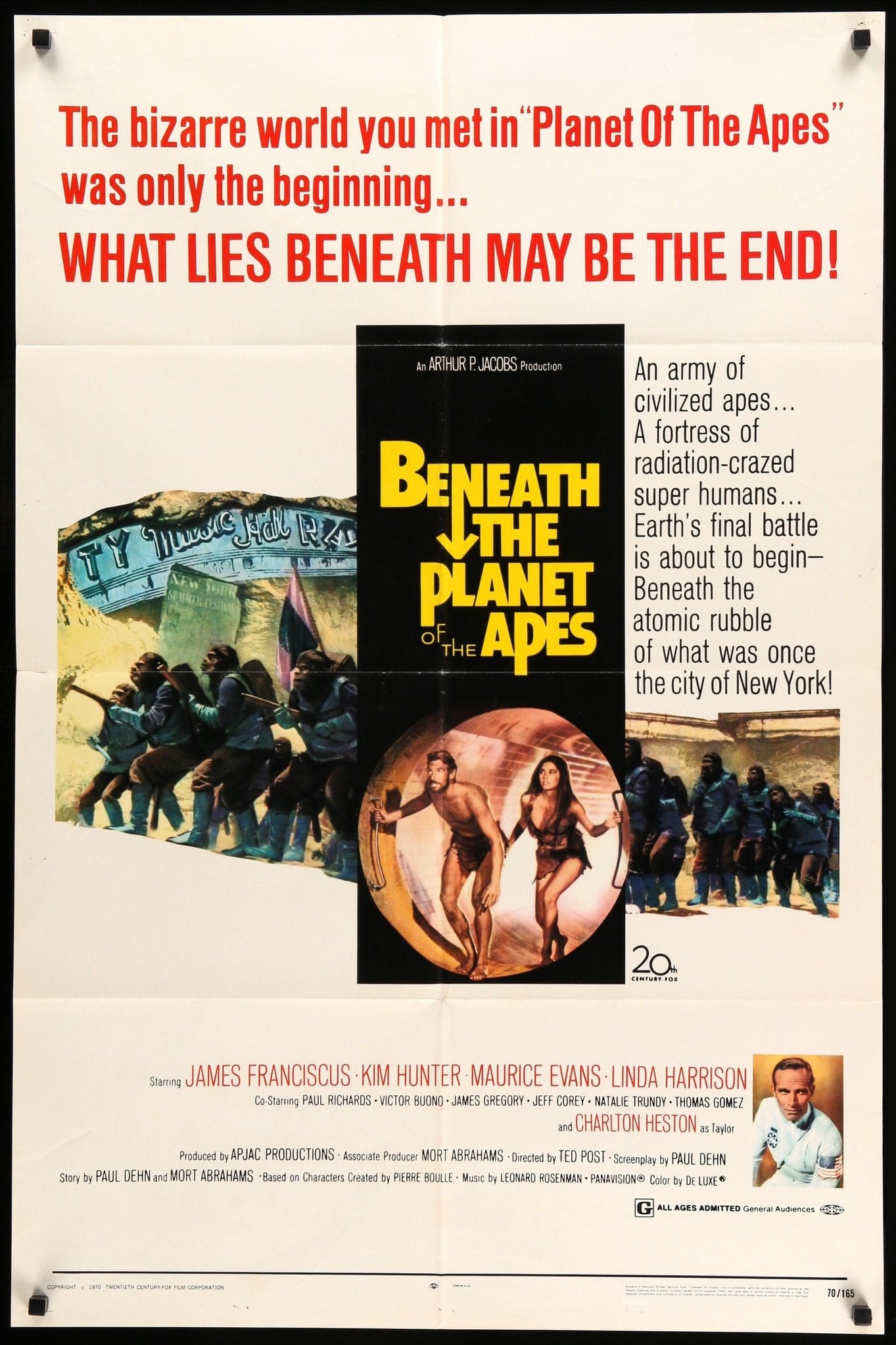 Beneath the Planet of the Apes (1970) original movie poster for sale at Original Film Art