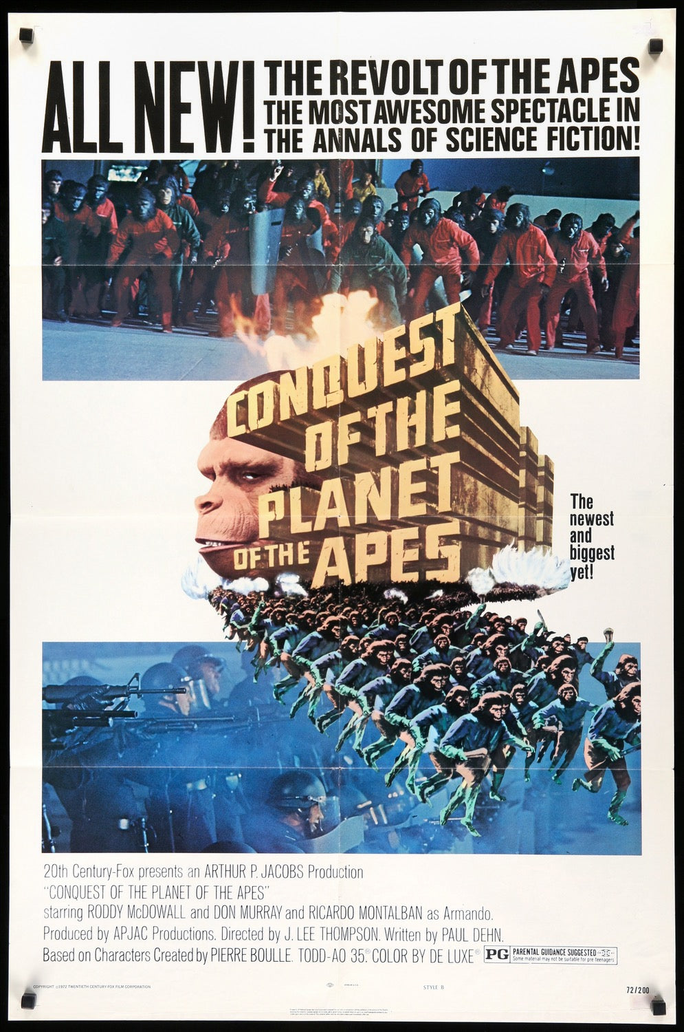 Conquest of the Planet of the Apes (1972) original movie poster for sale at Original Film Art - Vintage Movie Posters
