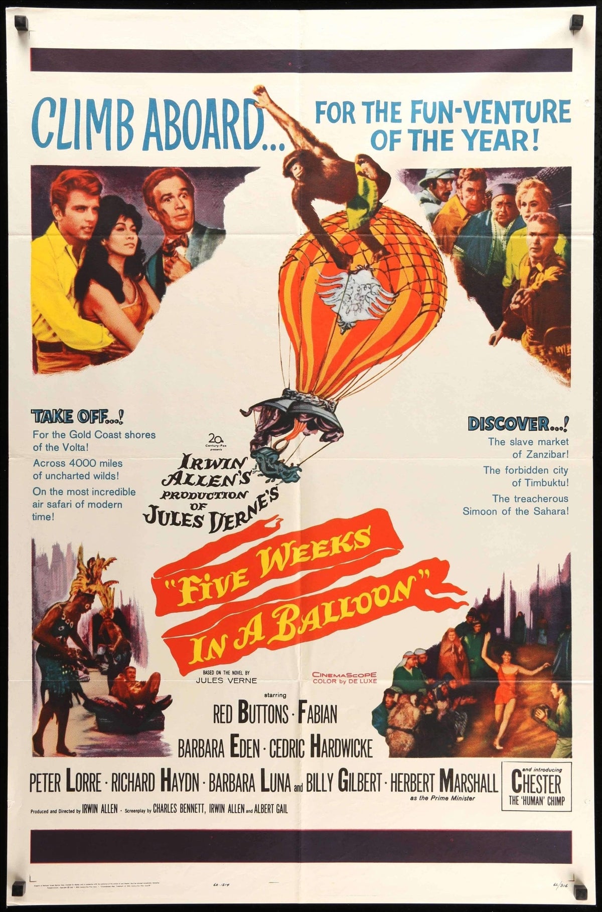 Five Weeks in a Balloon (1962) original movie poster for sale at Original Film Art