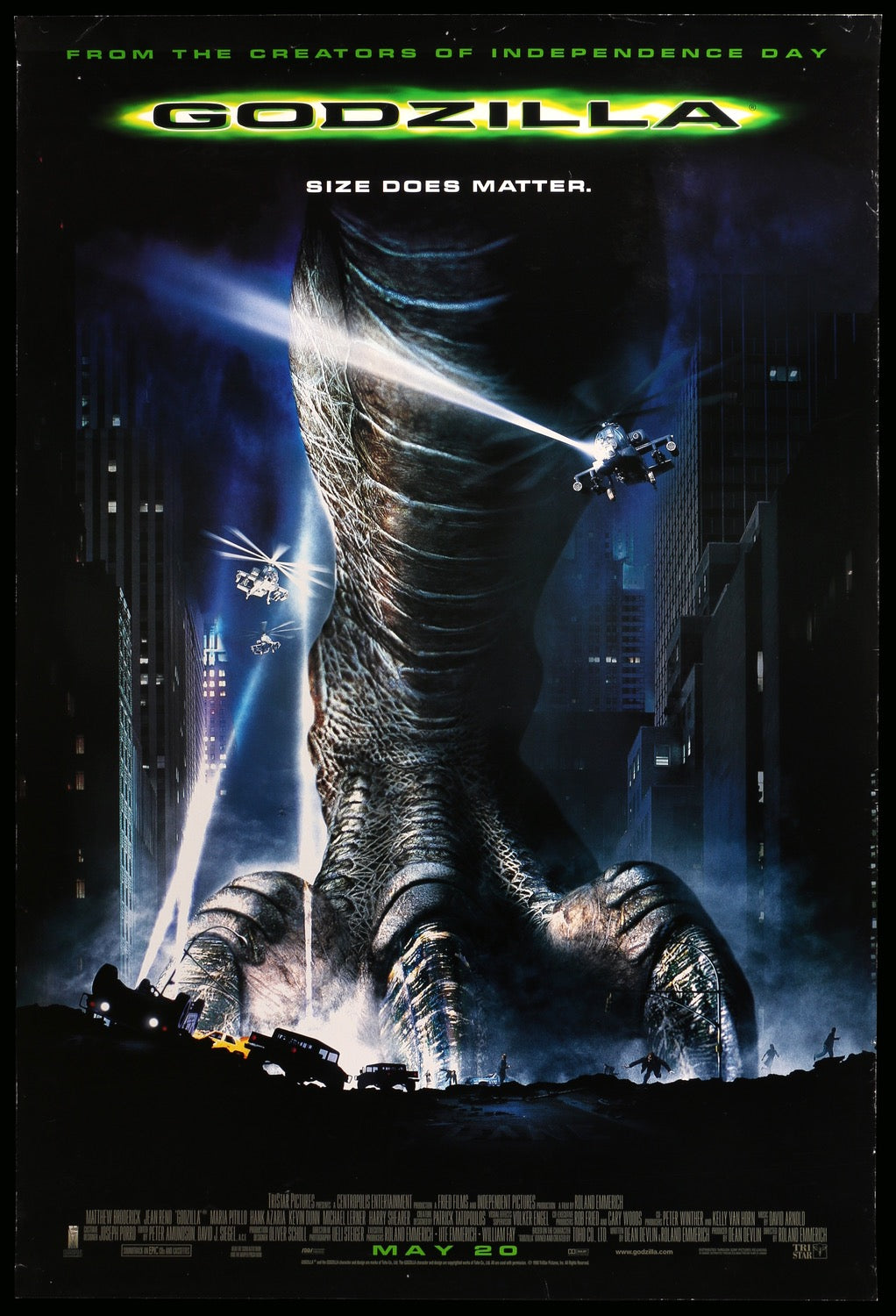 Godzilla (1998) original movie poster for sale at Original Film Art - Vintage Movie Posters