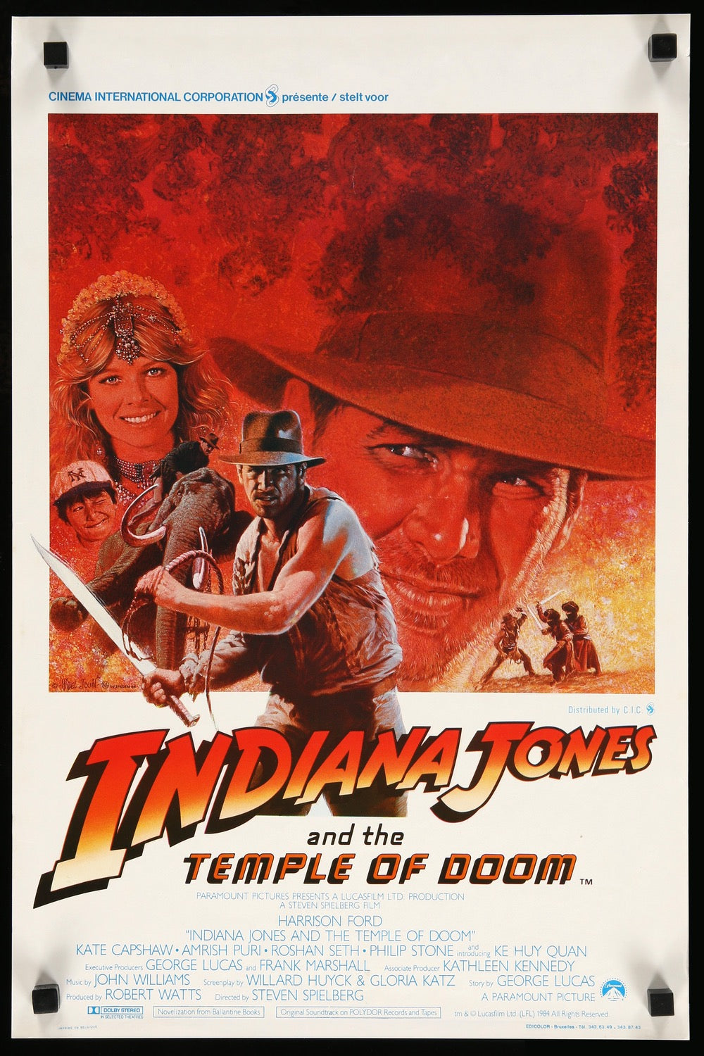 Indiana Jones and the Temple of Doom (1984) original movie poster for sale at Original Film Art - Vintage Movie Posters