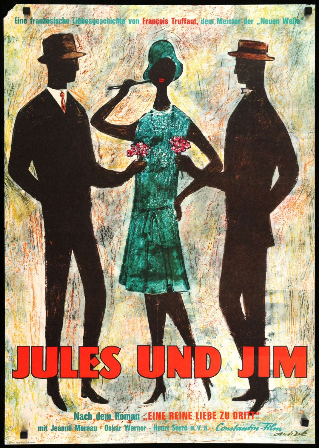 Jules and Jim (1962) original movie poster for sale at Original Film Art - Vintage Movie Posters
