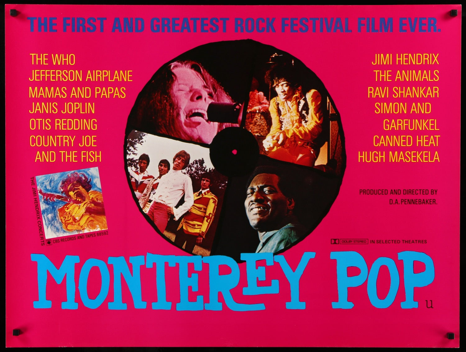 Monterey Pop (1968) original movie poster for sale at Original Film Art - Vintage Movie Posters
