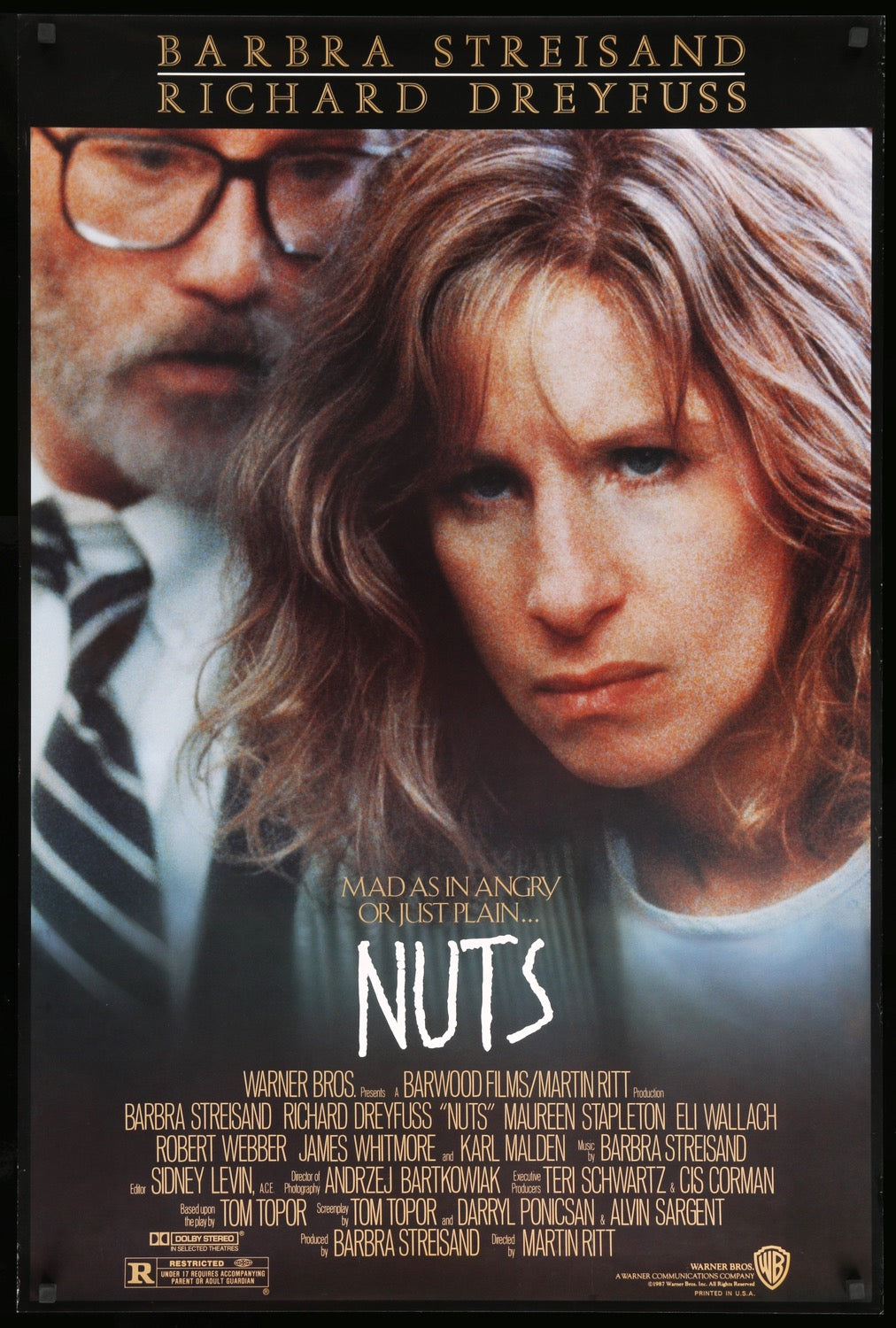 Nuts (1987) original movie poster for sale at Original Film Art - Vintage Movie Posters