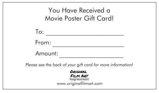 $35 Gift Card original movie poster for sale at Original Film Art - Vintage Movie Posters
