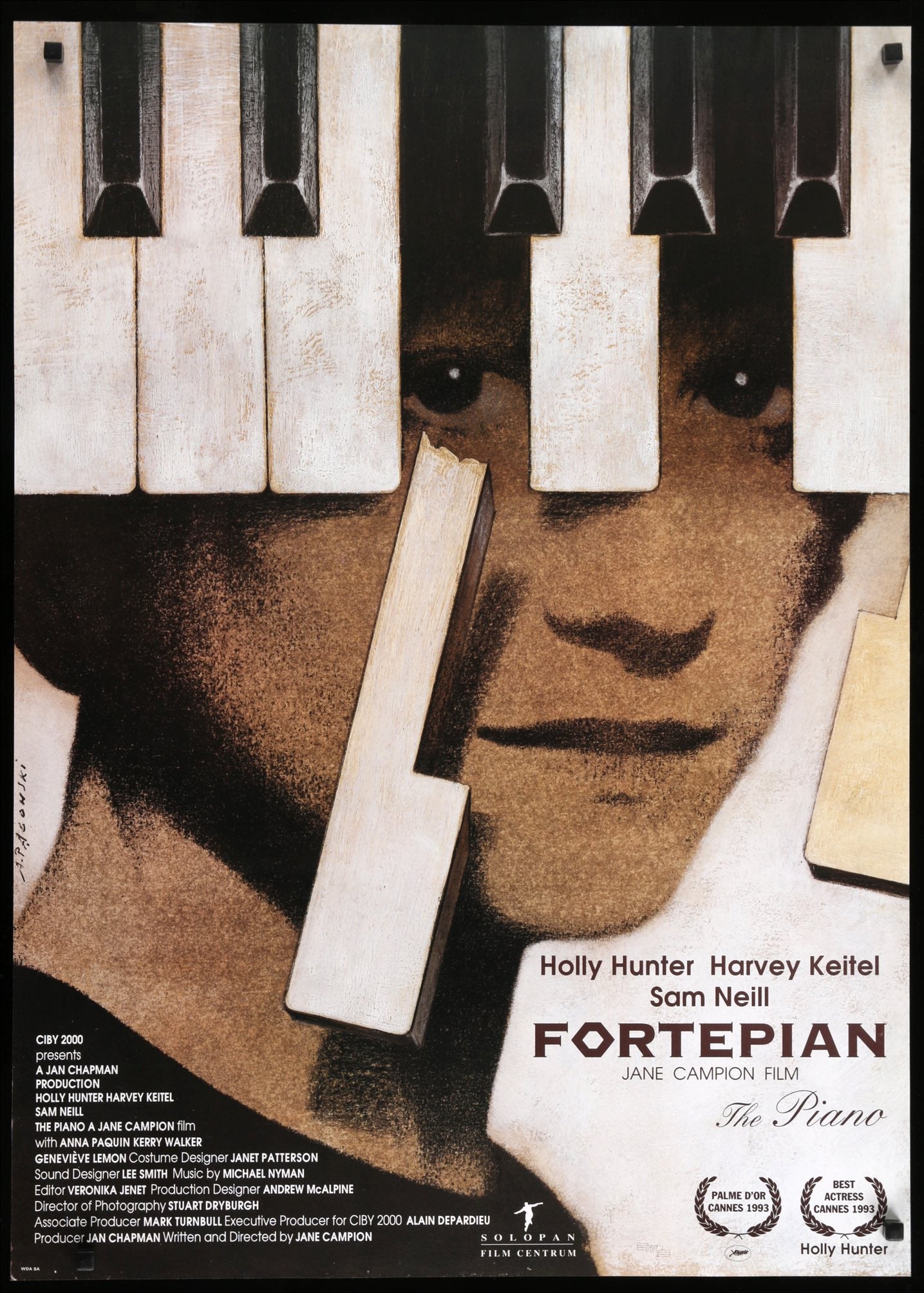 Piano (1993) original movie poster for sale at Original Film Art - Vintage Movie Posters