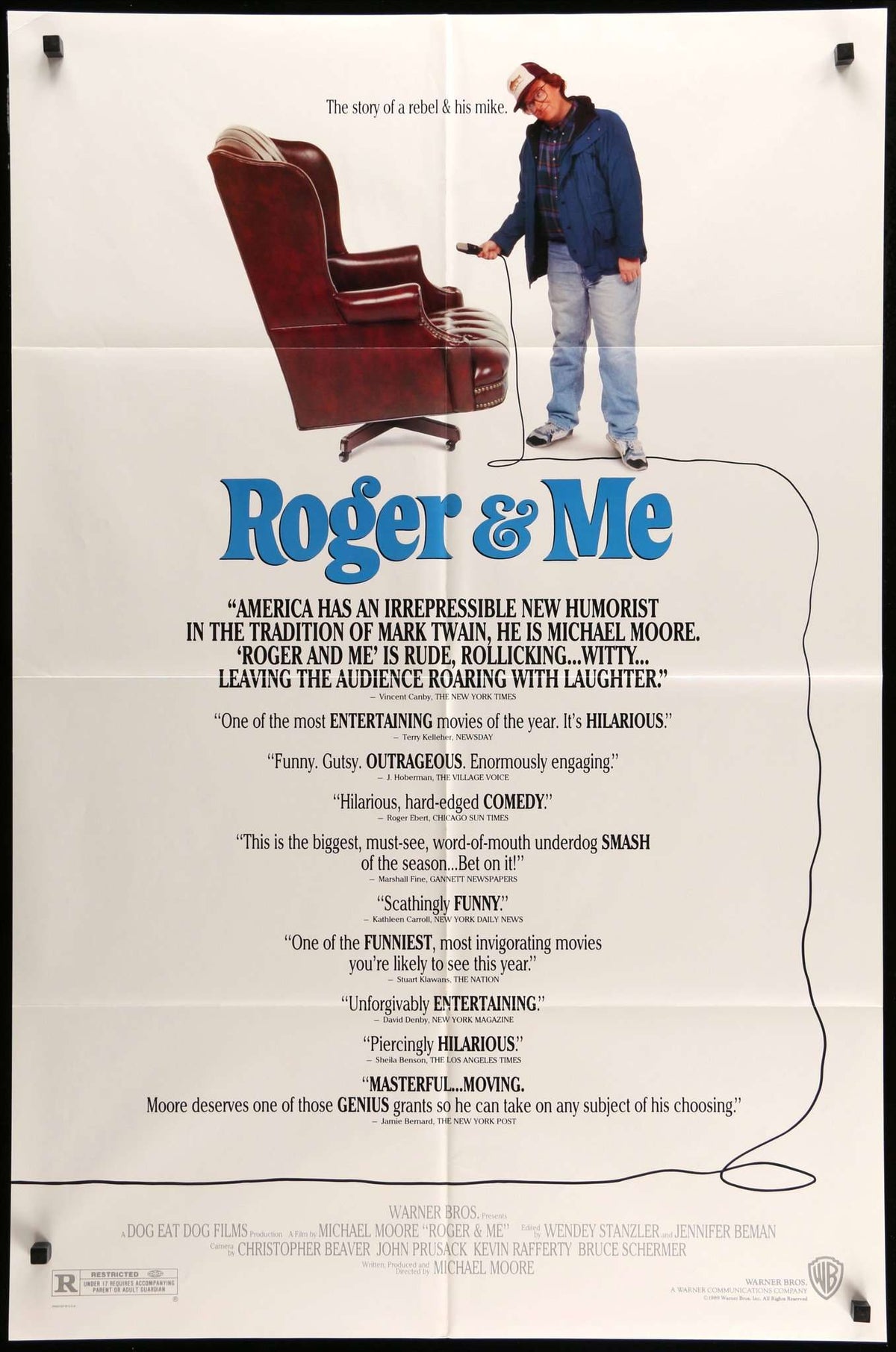 Roger &amp; Me (1989) original movie poster for sale at Original Film Art - Vintage Movie Posters